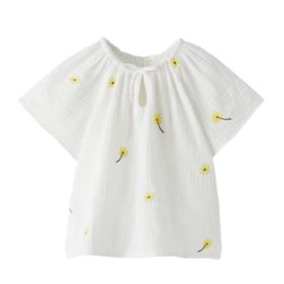 ザラキッズ(ZARA KIDS)の新品同様　2021 ザラキッズ　トップス　お花　フラワー　3-4y(Tシャツ/カットソー)