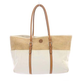 トリーバーチ(Tory Burch)のトリーバーチ トートバッグ ショルダーバッグ 異素材切替 白 ベージュ ホワイト(ショルダーバッグ)