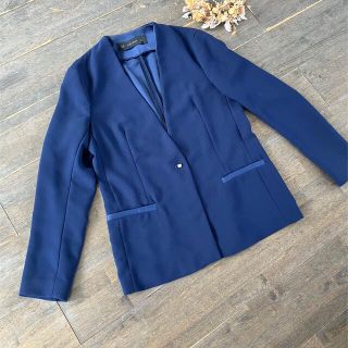 ザラ(ZARA)のZARA  ザラ　ノーカラー　ジャケット　Mサイズ　スタッズ(ノーカラージャケット)