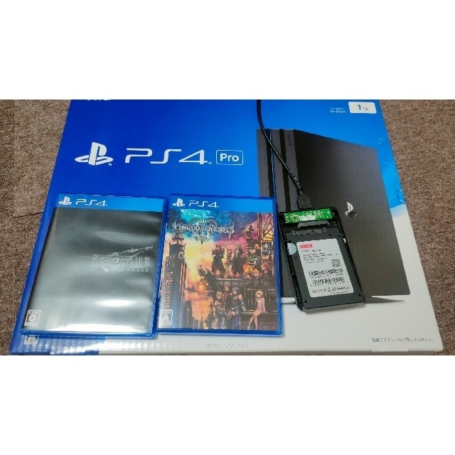 【品】PlayStation4 Pro +SSD+ソフト2本