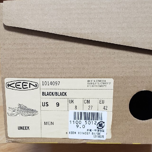 KEEN(キーン)のKEEN UNEEK black 27cm メンズの靴/シューズ(サンダル)の商品写真