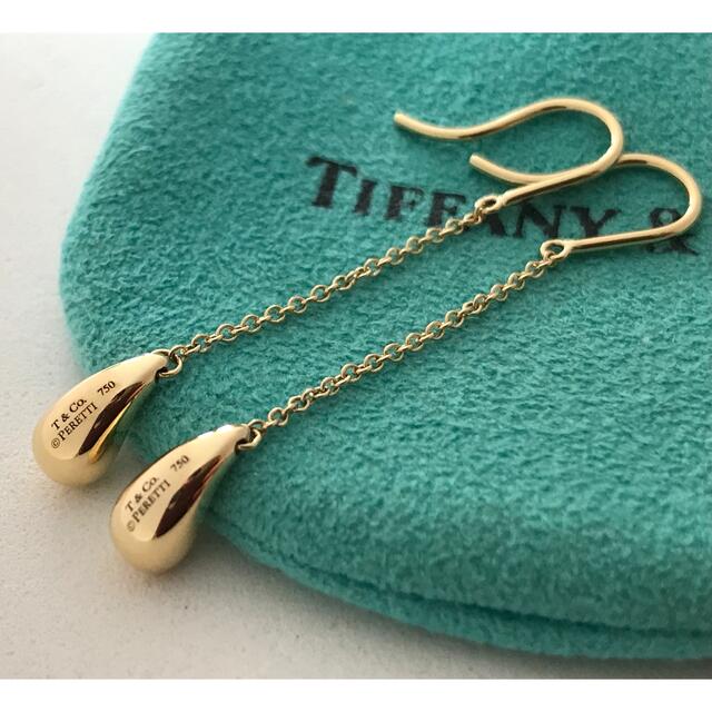 ティファニー TIFFANY&Co. ティアドロップ ピアス  K18YG 新品