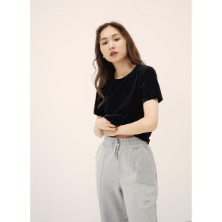 ランデブー(RANDEBOO)の新品未使用　タグ付き　ランデブー　Velour skin tee ベロアTシャツ(Tシャツ(半袖/袖なし))