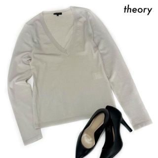 セオリー(theory)のtheory セオリー★長袖ニット セーター Vネック 薄手素材 アイボリー(ニット/セーター)