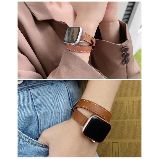 アップルウォッチ ベルト 2重巻き ロング ダブル バンド レザー アップルウォッチ ベルト 2重巻き ロング ダブル バンド レザー