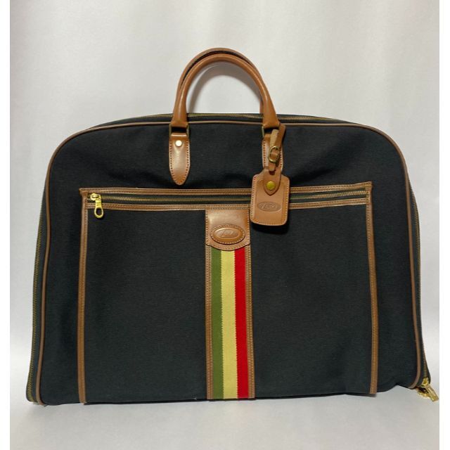 美品▽Lark ラーク スーツカバー スーツケース ハンドバッグ イタリア柄 黒