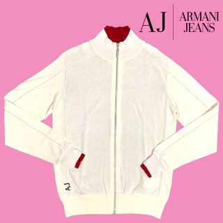 アルマーニジーンズ(ARMANI JEANS)の【美品】ARMANI JEANS ダブルジップ レイヤードニット(ニット/セーター)