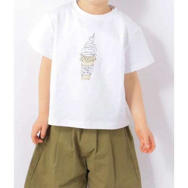 SHIPS KIDS(シップスキッズ)のSHIPSany新品新作タグ付きドローイングプリント半袖TシャツM125-135 キッズ/ベビー/マタニティのキッズ服女の子用(90cm~)(Tシャツ/カットソー)の商品写真