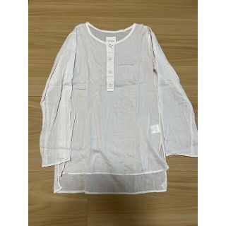 TOUJOURS 綿ローンヘンリーネックブラウス試着