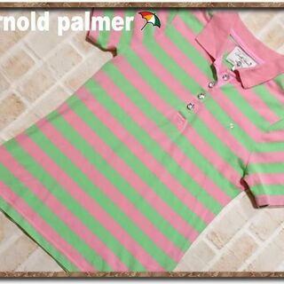 アーノルドパーマー(Arnold Palmer)のアーノルドパーマー　刺繍入りボーダーポロシャツ(ポロシャツ)