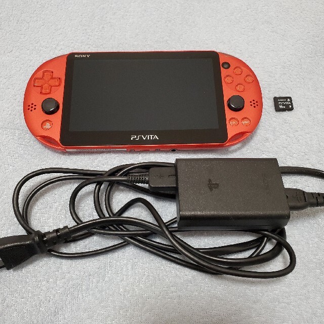 PS vita本体 メタリック レッド pch-2000 16Gメモリーカード付 お得な