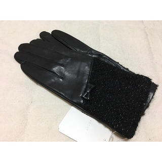 アンテプリマ(ANTEPRIMA)の143新品 ANTEPRIMA羊革ラムレザー × ツイード調切り替えデザイン手袋(手袋)
