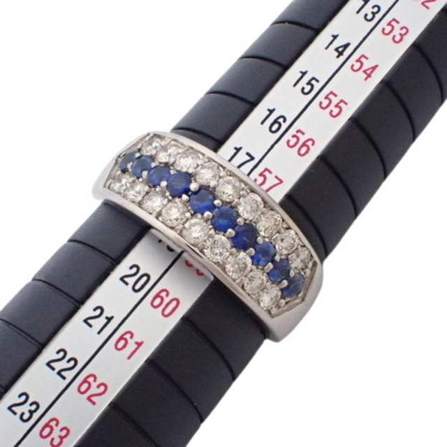 ジュエリー ノーブランドリング・指輪 パヴェ サファイヤ ダイヤモンドリング Pt900プラチナ シルバー銀 ブルー青 40802030672