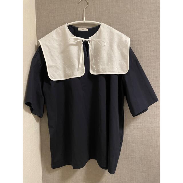 yori ヨリ　フロッキードットカラーtee ホワイト　新品