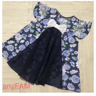 エニィファム(anyFAM)のanyFAM １００　レース付き　トップス　チュニック　花柄(Tシャツ/カットソー)