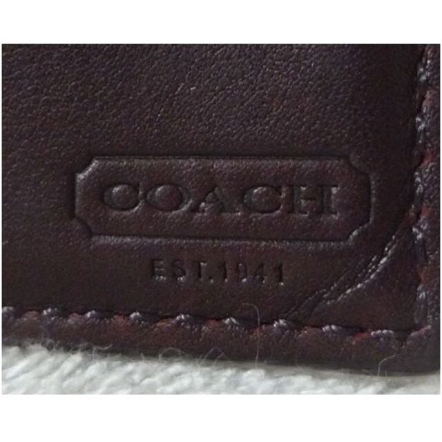 COACH(コーチ)のCOACH　コーチ　レザー　ダークブラウン　二つ折り　財布　札入れ　ウォレット メンズのファッション小物(折り財布)の商品写真