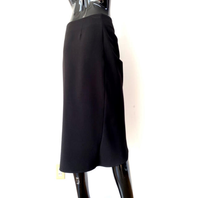RINASCIMENTO(リナシメント)のタイトスカート　ドレープ　重ね着風　スリット　タック入り　イタリアインポート レディースのスカート(ロングスカート)の商品写真