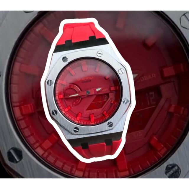 値引 G-SHOCK - G-SHOCK GA2100 レッドベルトカスタム カシオーク  腕時計(アナログ)