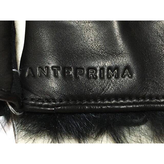 ANTEPRIMA(アンテプリマ)の147新品 ANTEPRIMA羊革ラムレザーラビットファー付きリボン手袋ブラック レディースのファッション小物(手袋)の商品写真