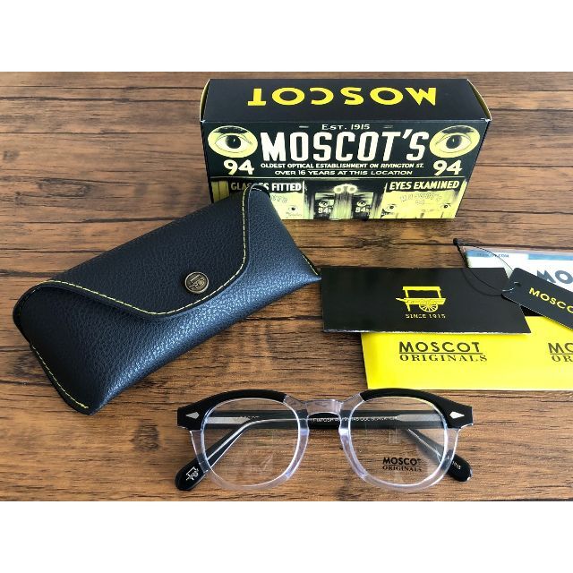 MOSCOT LEMTOSH 46 BLACK/CRYSTAL レンズ付き 1