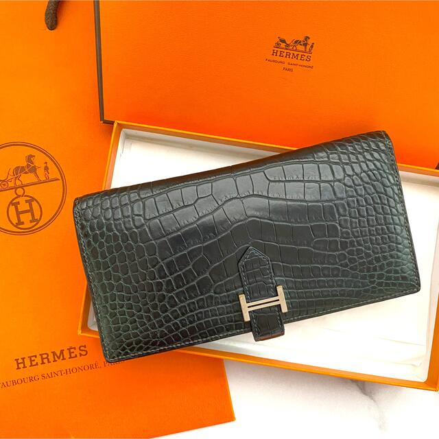 正規品☆HERMES エルメス ベアン クロコ アリゲーター 財布