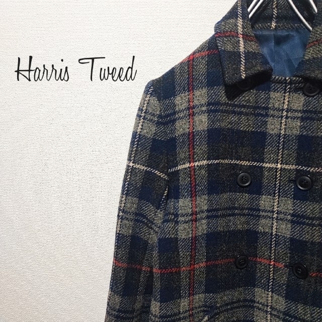 美品✨Harris Tweed ウール100% ベルト付き　ショートコート