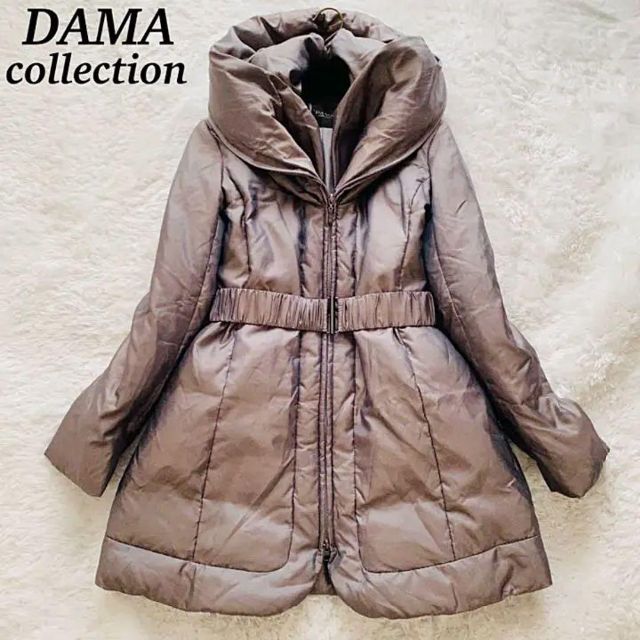 【美品】DAMA collection  ダウンベルテッドコート　シルバー　M