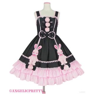 アンジェリックプリティー(Angelic Pretty)の新品　アンジェリックプリティ　なかよしバニー　ジャンパースカート (ひざ丈ワンピース)