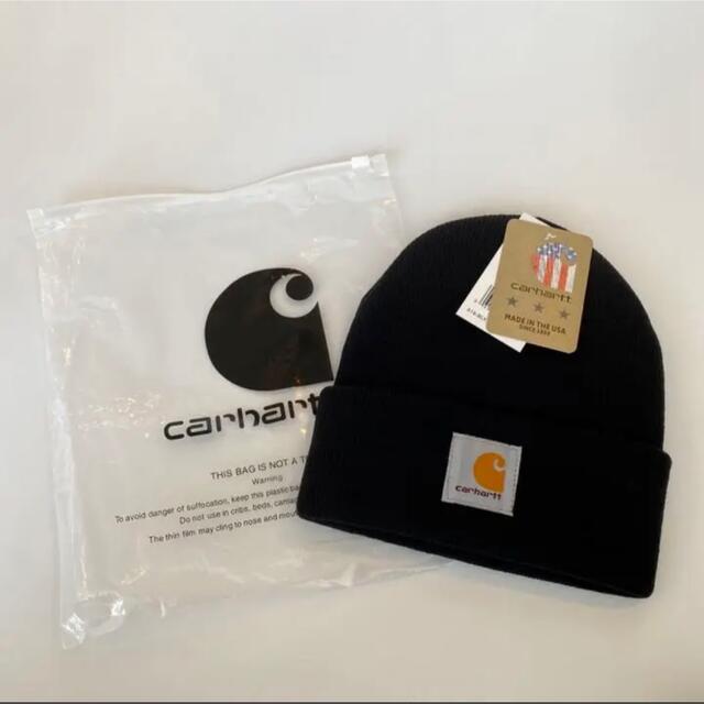 carhartt(カーハート)の【新品】carhartt カーハート ニット帽 ニットキャップ ブラック 黒 レディースの帽子(ニット帽/ビーニー)の商品写真