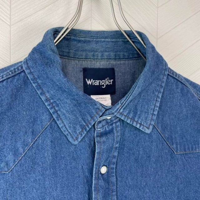 Wrangler(ラングラー)のUSA古着 ラングラー デニムシャツ スナップボタン 太アーム オーバーサイズ メンズのトップス(シャツ)の商品写真