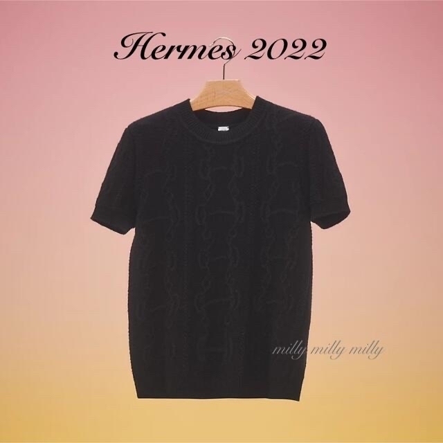 Hermes - 新品タグ付【HERMES】2022-23AWカシミヤブレンド半袖ニットの ...