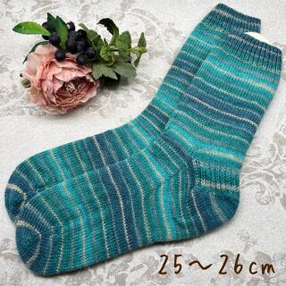 オパール毛糸　靴下　手編み　メモリーズ　11008　25〜26cm(レッグウェア)