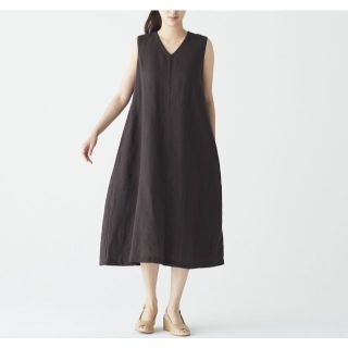 MUJI (無印良品) ノースリーブ マキシワンピース/ロングワンピース