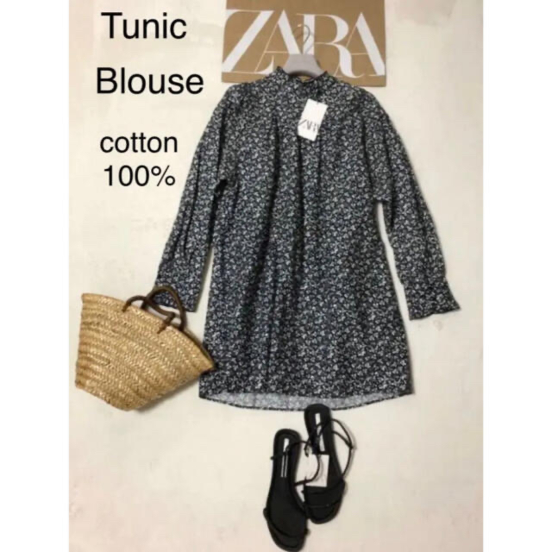 ZARA - ZARA リネンブレンド チュニック ワンピース Sサイズ