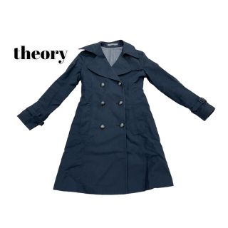 theory セオリー　定番　トレンチコート　インナー付き　ネイビー　ベルト　S