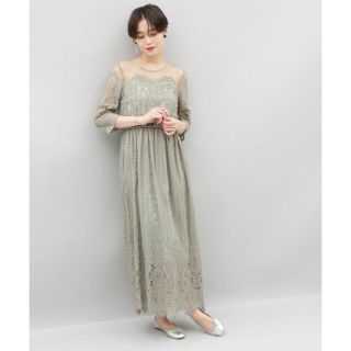 アダムエロぺ(Adam et Rope')の【はる様専用】ADAM ET ROPÉ FEMME チュールパネルレースドレス(ロングワンピース/マキシワンピース)