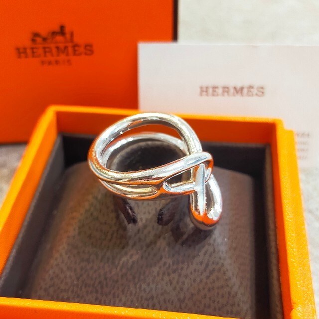 希少 HERMES エルメス ヒストリー リング 52 K18 シルバー925