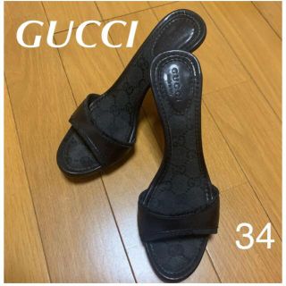 グッチ(Gucci)のGUCCI サンダル ブラック 34(サンダル)