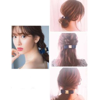 アーカー(AHKAH)のAHKAH　ヘアクリップ　リボン　ヘアアクセ　バレッタ　新品(バレッタ/ヘアクリップ)