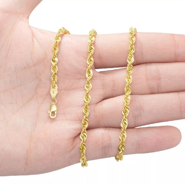通販激安】 14k イエローゴールド ロープチェーン ネックレス - www