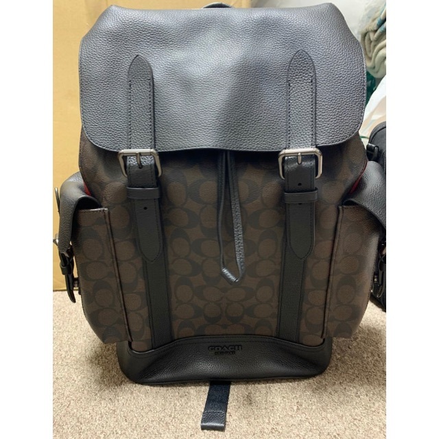 コーチ／COACH リュック バッグ バックパック メンズ 男性 男性用ナイロン レザー 革 本革 ネイビー 紺  F56662 TERRAIN EXPLORER PACK IN PERFORATED MIXED MATERIALS テレイン エクスプローラー  B4サイズ収納可 ノートPC収納可