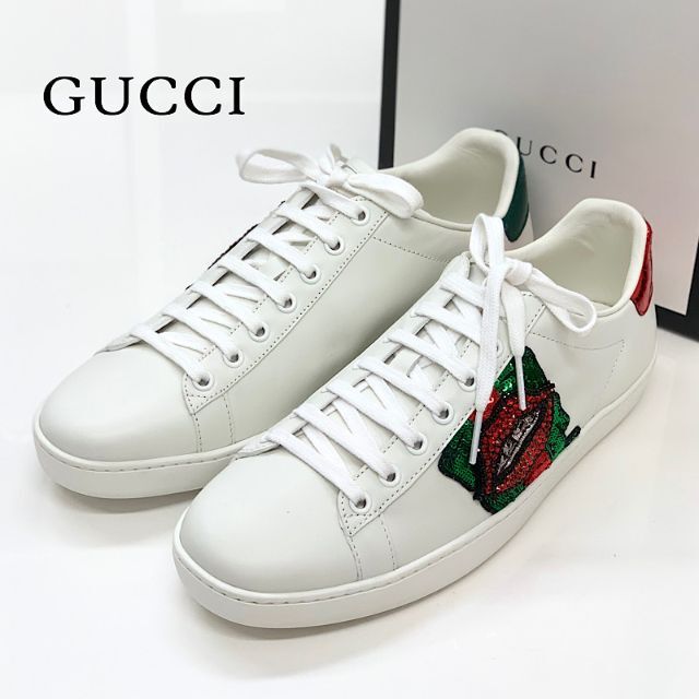 今年も話題の 4958 - Gucci 未使用 スニーカー スパンコール リップ