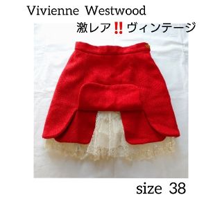 ヴィヴィアンウエストウッド(Vivienne Westwood)の【貴重‼️】vivienne westwood ノックアウト スカート 赤(ミニスカート)