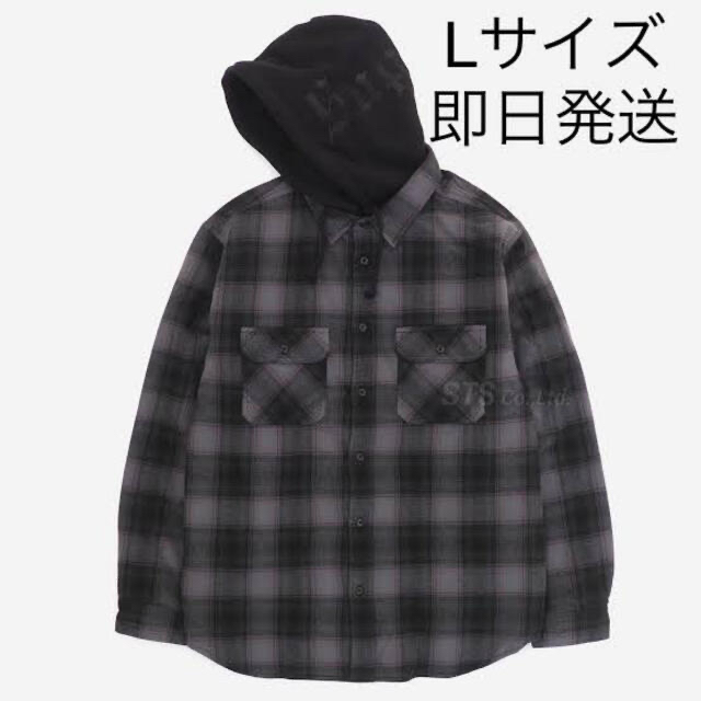 hooded flannel zip up shirt