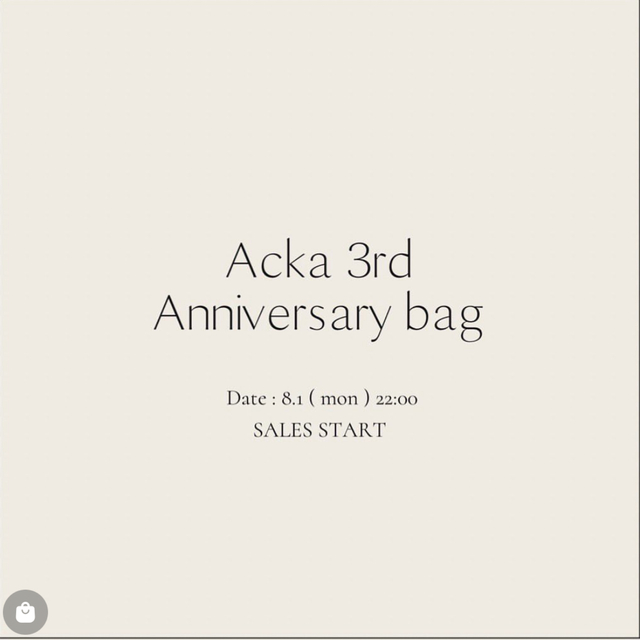 7周年記念イベントが Acka 3rd anniversary bag 新品未使用 tdh
