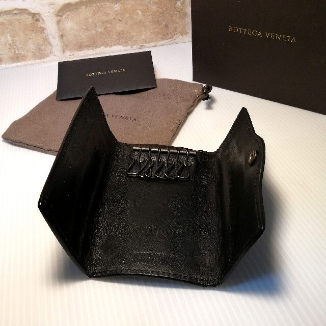 Bottega Veneta(ボッテガヴェネタ)の◆BOTTEGA VENETA◆ボッテガ 6連 キーホルダー ブラック 高級本革 メンズのファッション小物(キーケース)の商品写真