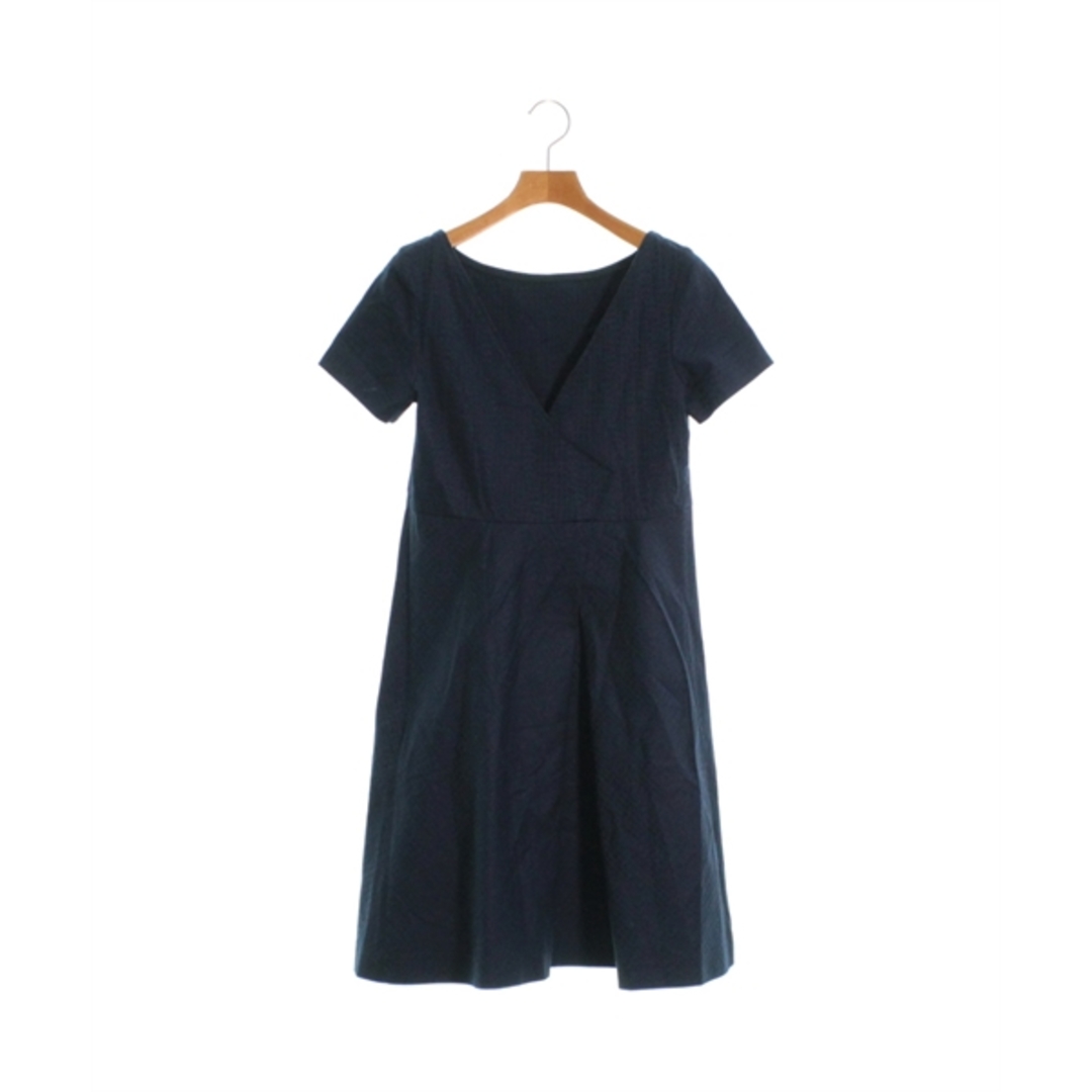 あり光沢JIL SANDER NAVY ワンピース 34(XXS位) 紺(チェック)