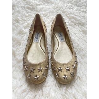 ジミーチュウ(JIMMY CHOO)の《JIMMY CHOO 》スター スタッズ フラット パンプス 38(ハイヒール/パンプス)