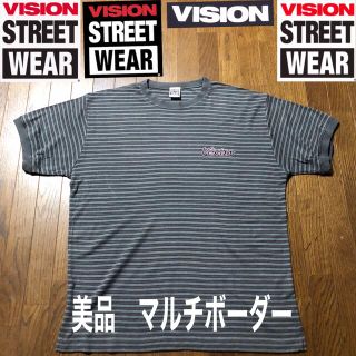 ヴィジョン ストリート ウェア(VISION STREET WEAR)の美品　VISION ビジョン　ストリート　ウエア　マルチボーダー　Tシャツ(Tシャツ/カットソー(半袖/袖なし))