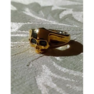 プエルタデルソル(PUERTA DEL SOL)のプエルタデルソル　k18 black dia skull ring(リング(指輪))